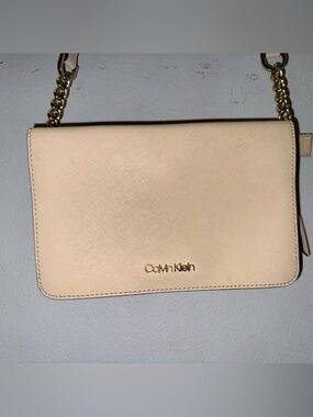 Calvin Klein Pale Pink Chain Crossbody Bag